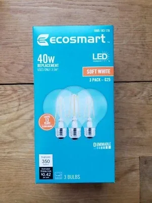 EcoSmart LED Globe Bulb G25 Filament