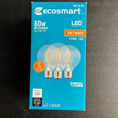 EcoSmart LED Globe Bulb G25 Filament image 3