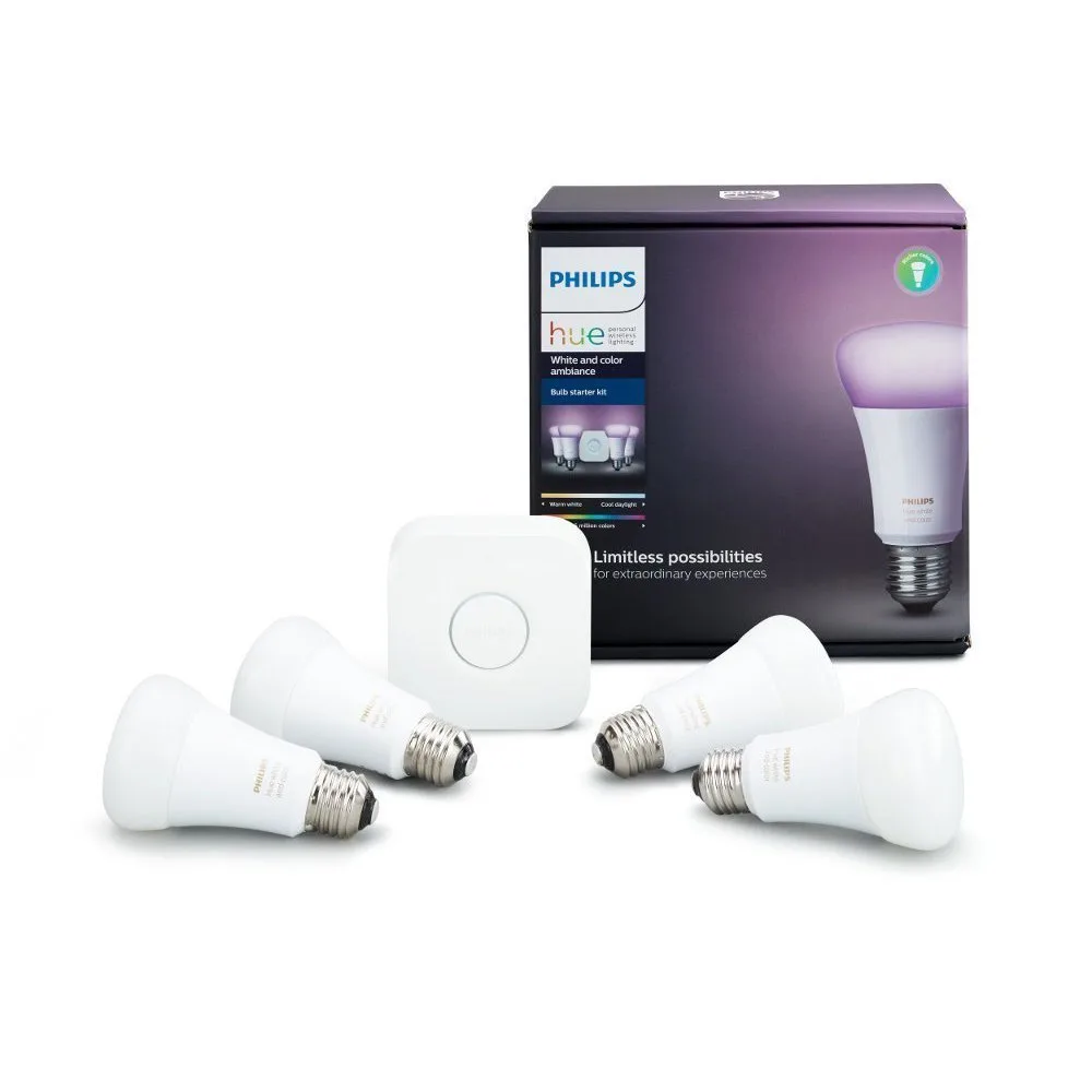 Philips Hue White and Color Ambiance A19 Starter Kit