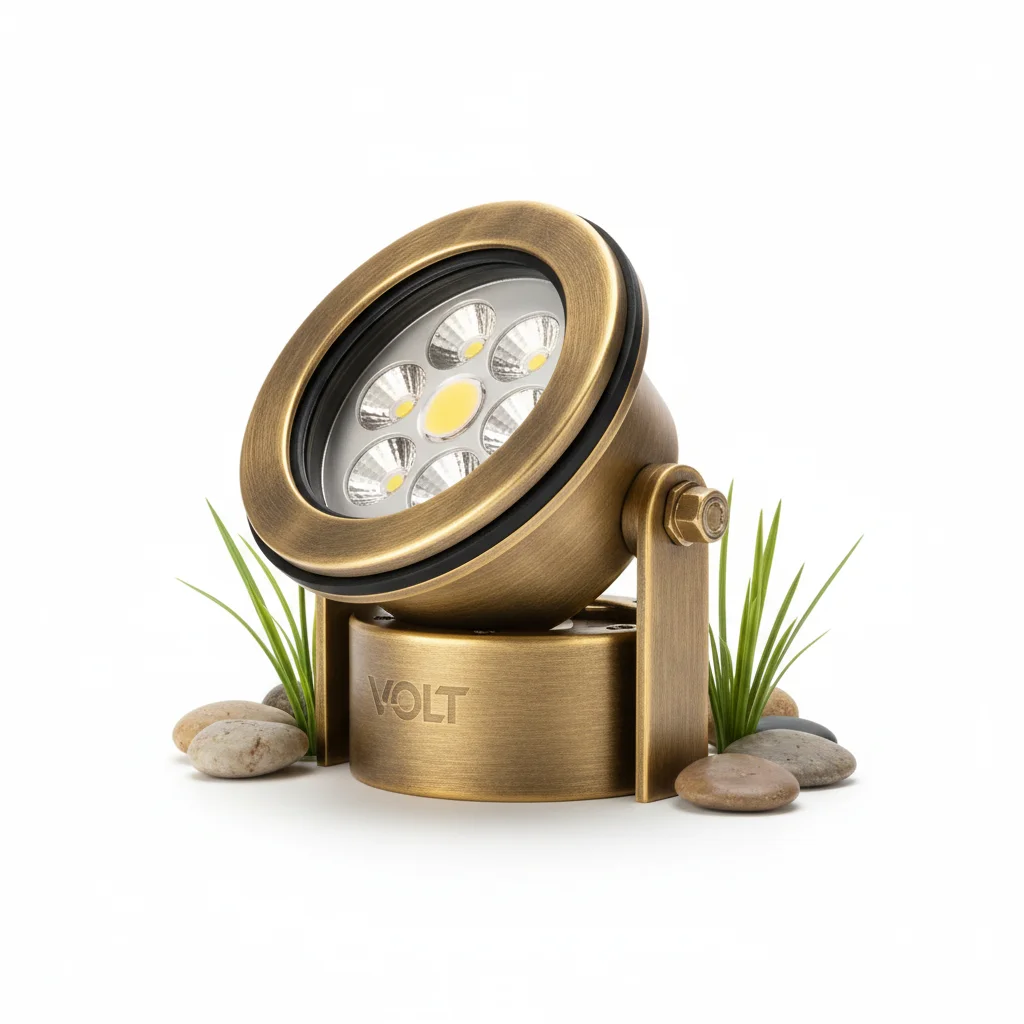 VOLT Inground Garden Spotlight Brass 18V LED